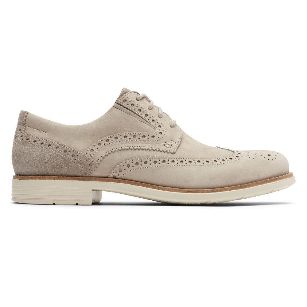 Rockport Singapore Mens Sneakers - Total Motion Classic Dress Wingtip Beige - KN9763428